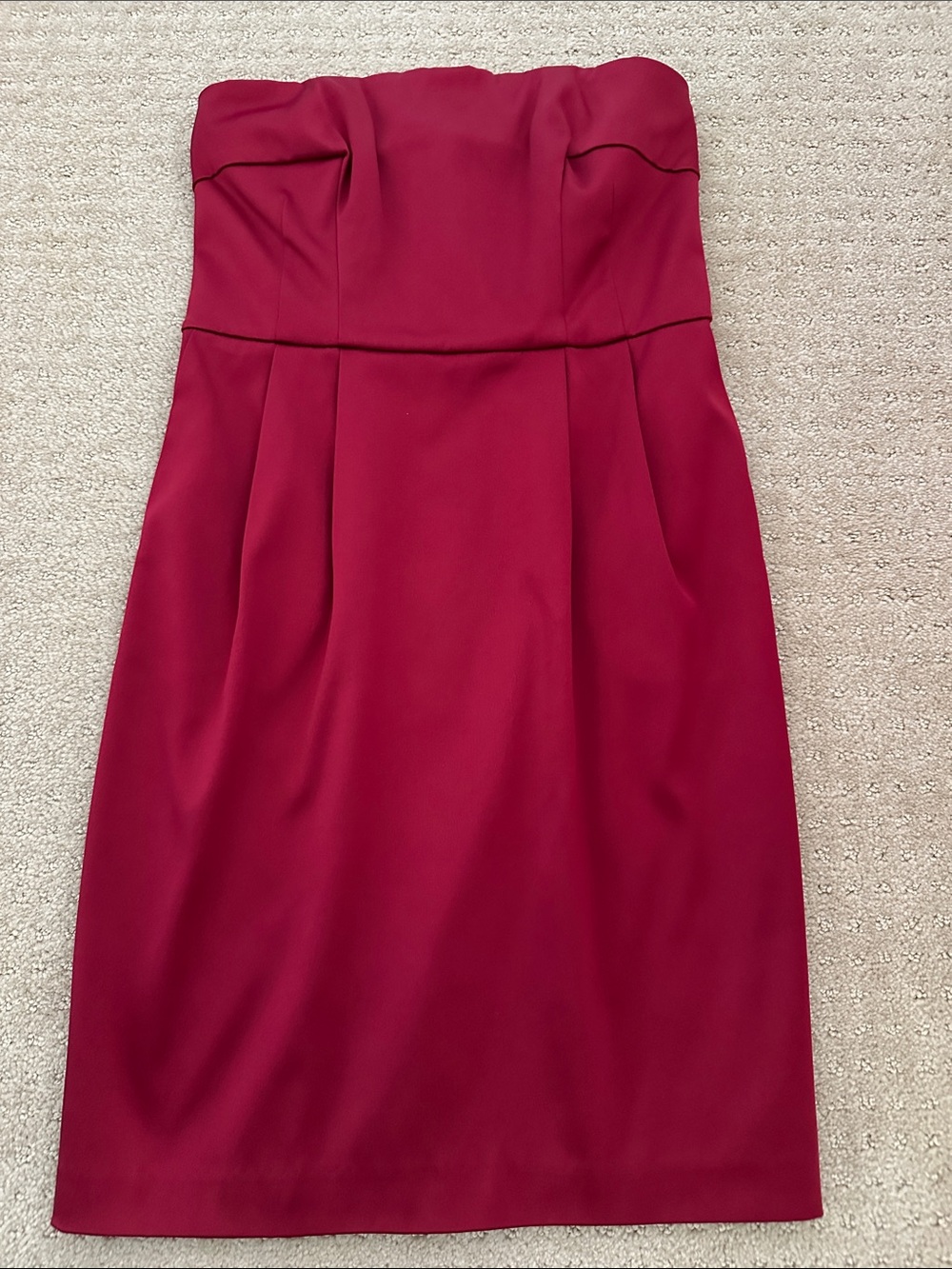 Express Strapless Sheath Dress in Deep Wine